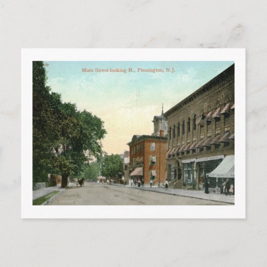 Main St., Flemington, NJ Vintage Briefkaart (Voorkant)