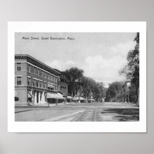 Main St., Great Barrington, Vintage van Massachuse Poster (Voorkant)