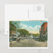 Main St., Greenfield, MA Vintag Briefkaart (Voorkant / Achterkant)
