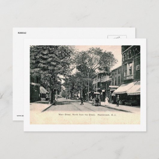 Main St., Hackensack NJ Vintage Briefkaart (Voorkant / Achterkant)