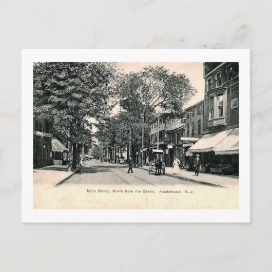 Main St., Hackensack NJ Vintage Briefkaart (Voorkant)