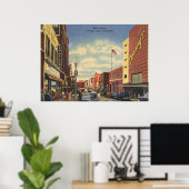 Main St., Johnson City, Tennessee Vintage Poster (Thuiskantoor)