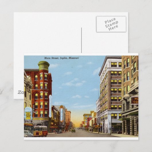 Main St., Joplin, Missouri  Briefkaart (Voorkant / Achterkant)