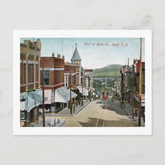 Main St., Lead, South Dakota Vintage Briefkaart (Voorkant)