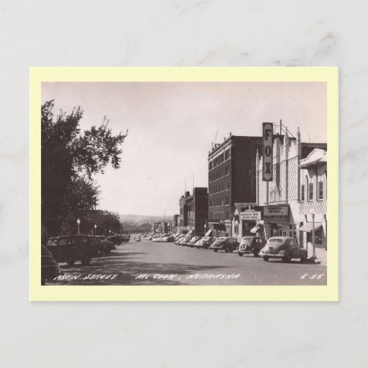 Main St., McCook, Vintage van Nebraska Briefkaart (Voorkant)