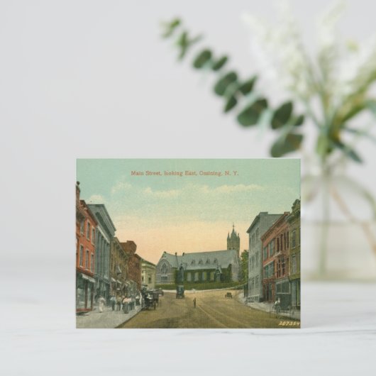 Main St., Ossining, NY Vintage Briefkaart (Staand voorkant)