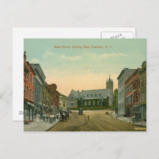 Main St., Ossining, NY Vintage Briefkaart (Voorkant / Achterkant)