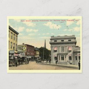 Main St., Peekskill, Vintage van New York Briefkaart