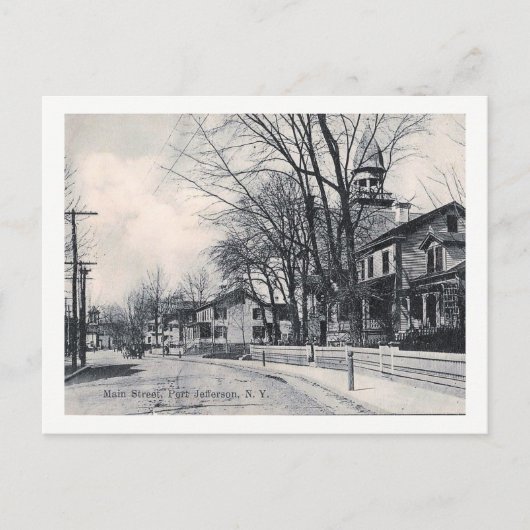 Main St., Pt. Jefferson, New York  Briefkaart (Voorkant)
