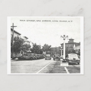 Main St., Sag Harbour, Long Island, NY Vintage Briefkaart