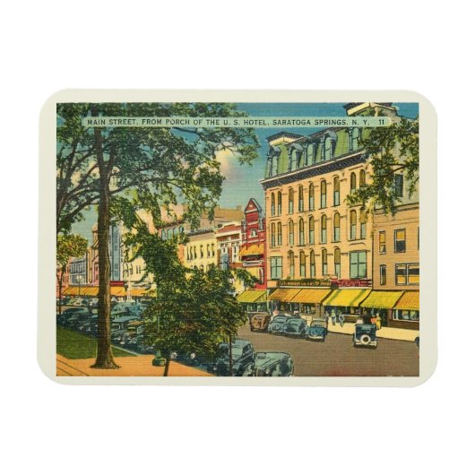Main St. Saratoga Springs NY  Briefkaart Magneet (Horizontaal)