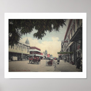 Main St., Visalia, Californische Vintage Poster