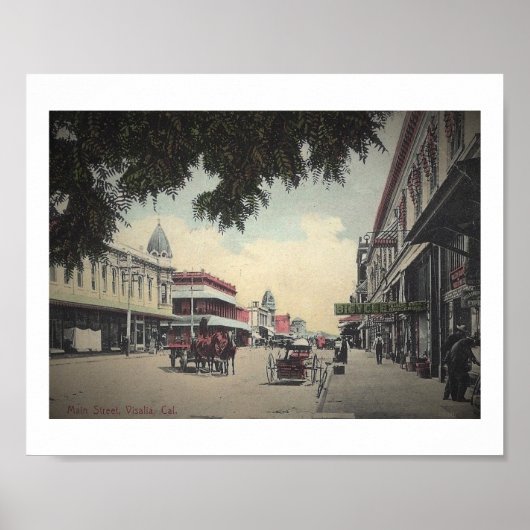 Main St., Visalia, Californische Vintage Poster (Voorkant)