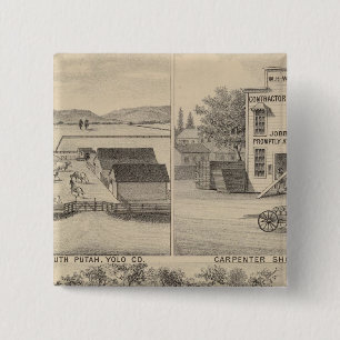 Main St Woodland Vierkante Button 5,1 Cm