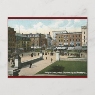 Main St., Worcester, MA 1910  Briefkaart
