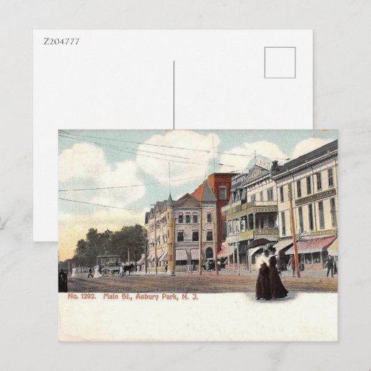 Main Street, Asbury Park, NJ  Briefkaart (Voorkant / Achterkant)