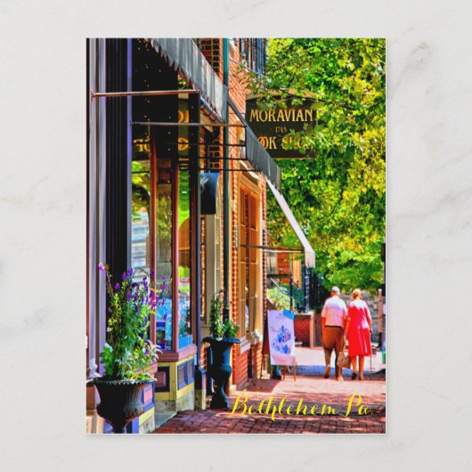 Main Street Bethlehem PA. 21 Briefkaart (Voorkant)
