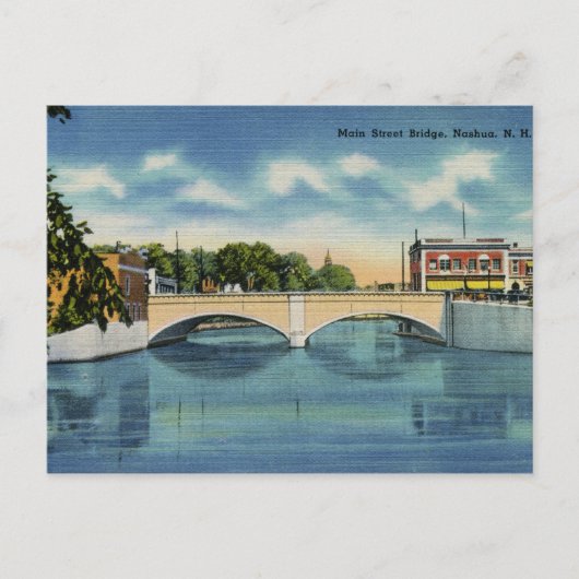 Main Street Bridge Nashua NH Briefkaart (Voorkant)