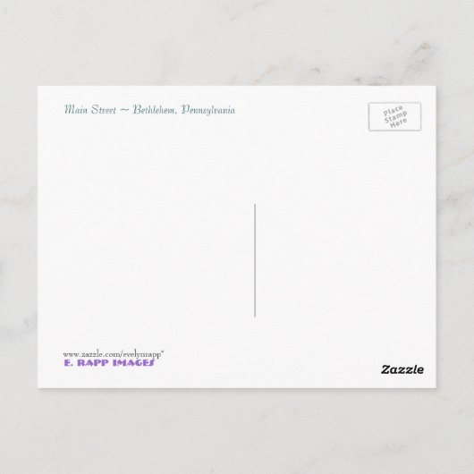 Main Street Briefkaart (Achterkant)