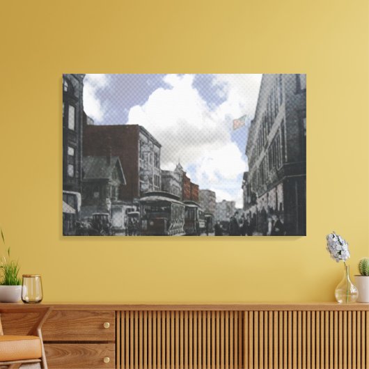 Main Street Brockton 1 Canvas Afdruk (Insitu (Woonkamer))
