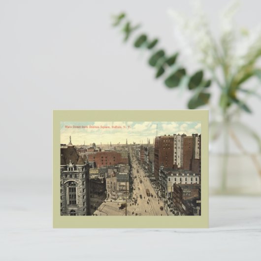 Main Street, Buffalo NY 1912  Briefkaart (Staand voorkant)