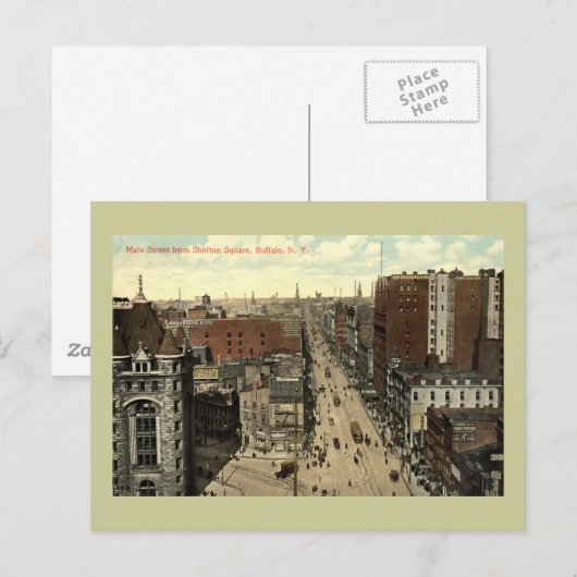 Main Street, Buffalo NY 1912 Briefkaart (Voorkant / Achterkant)