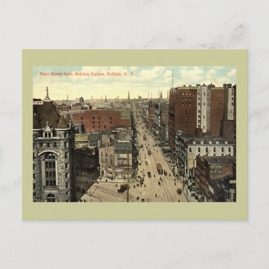 Main Street, Buffalo NY 1912 Briefkaart (Voorkant)