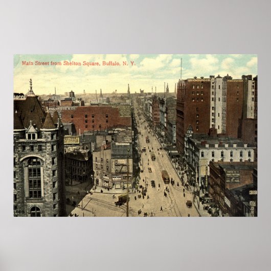 Main Street, Buffalo NY 1912  Poster (Voorkant)