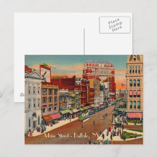 Main Street - Buffalo, NY  Briefkaart (Voorkant / Achterkant)