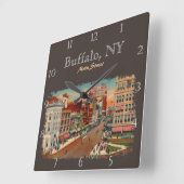 Main Street - Buffalo, NY Custom Vierkante Klok (Hoek)