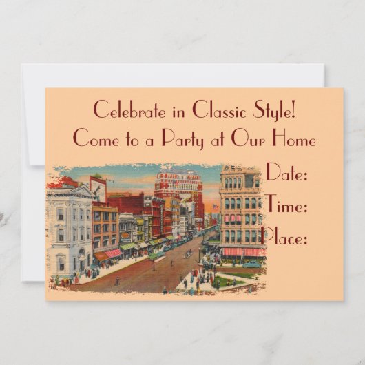  Main Street Buffalo Party Uitnodigingen (Achterkant)