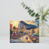 Main Street & Casemates Square, Gibraltar Briefkaart (Staand voorkant)