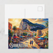 Main Street & Casemates Square, Gibraltar Briefkaart (Voorkant / Achterkant)