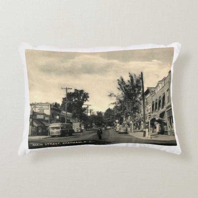 Main Street, Chatham, New Jersey Vintage Accent Kussen (Voorkant)