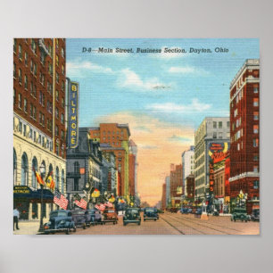 Main Street, Dayton, Vintage Ohio Poster