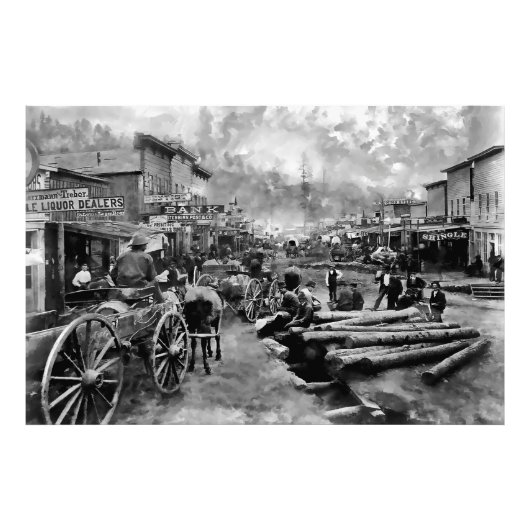 Main Street DEADWOOD 1876 Foto Afdruk (Voorkant)