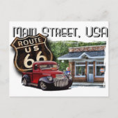 Main Street Hot Rod Briefkaart (Voorkant)