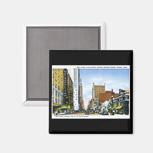 Main Street, Houston, Texas Magneet (Voorkant / Achterkant)