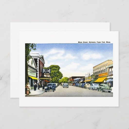 Main Street, Hyannis, Cape Cod, Massachusetts Briefkaart (Voorkant / Achterkant)