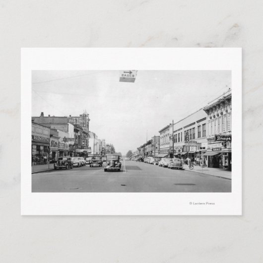 Main Street in Walla Walla, WA-foto Briefkaart (Voorkant)