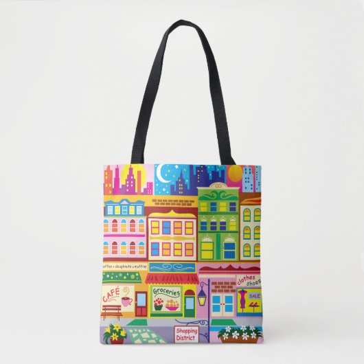 Main Street Kleuren Tote Bag (Voorkant)