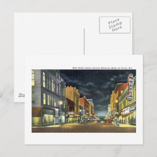 Main Street, La Crosse, Wisconsin Briefkaart (Voorkant / Achterkant)