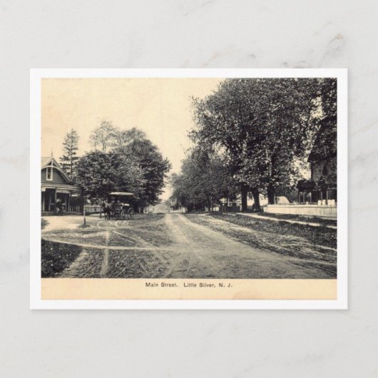 Main Street, Little Silver NJ 1910  Style Briefkaart (Voorkant)