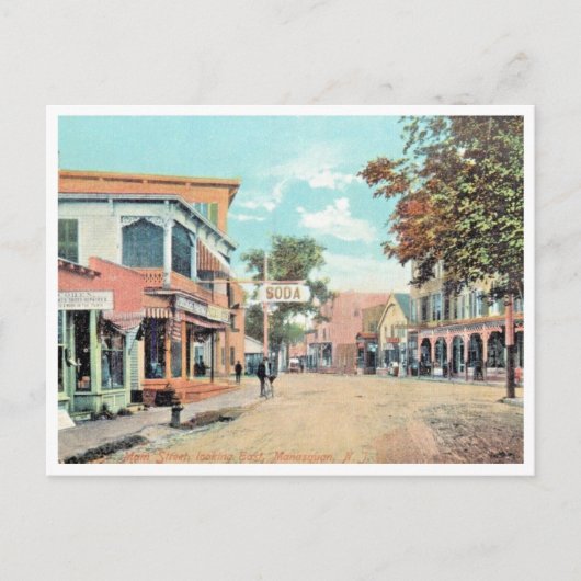 Main Street, Manasquan NJ,  Style 1910 Briefkaart (Voorkant)