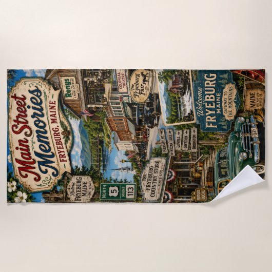 Main Street Memories Fryeburg Maine Badhanddoek (Voorkant)