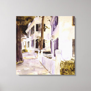 Main Street, Nantucket, beroemd schilderij Canvas Afdruk
