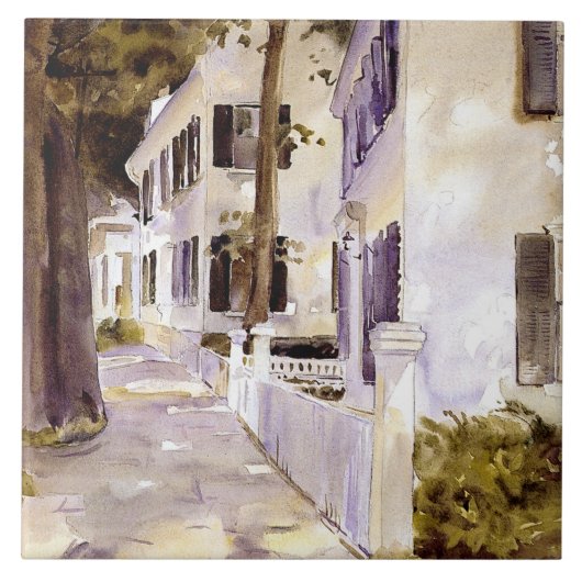 Main Street, Nantucket, mooie kunst, Tegeltje (Voorkant)