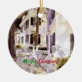 Main Street, Nantucket, Vrolijk Kerstfeest Keramisch Ornament (Voorkant)