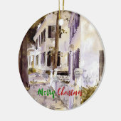 Main Street, Nantucket, Vrolijk Kerstfeest Keramisch Ornament (Links)