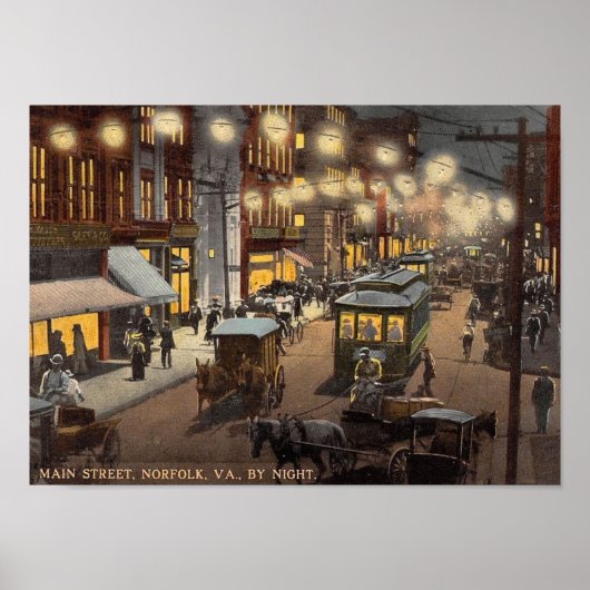 Main Street, Norfolk, Virginia  Poster (Voorkant)
